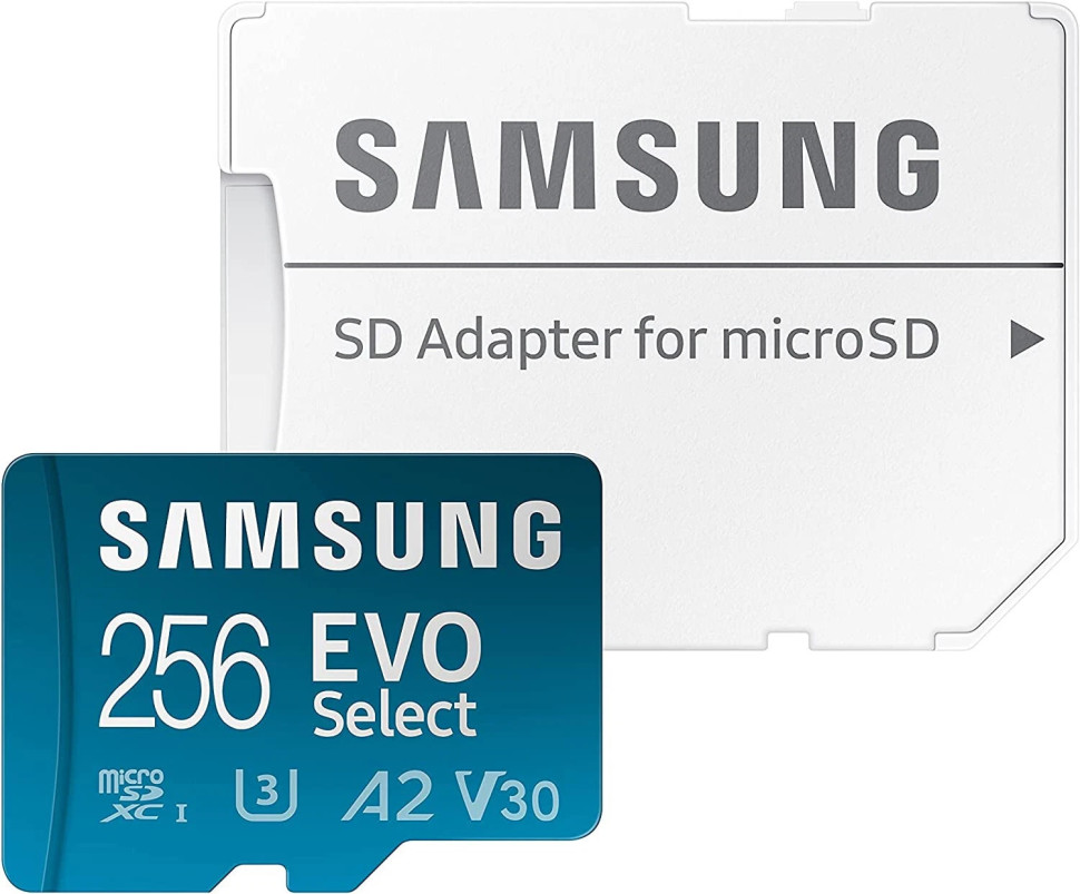 Карта пам'яті microSDXC (UHS-3 U3) Samsung EVO Select 256Gb class 10 A2 V30 (R130MB/s, W30MB/s) (adapter SD) (MB-ME256KA/EU)
