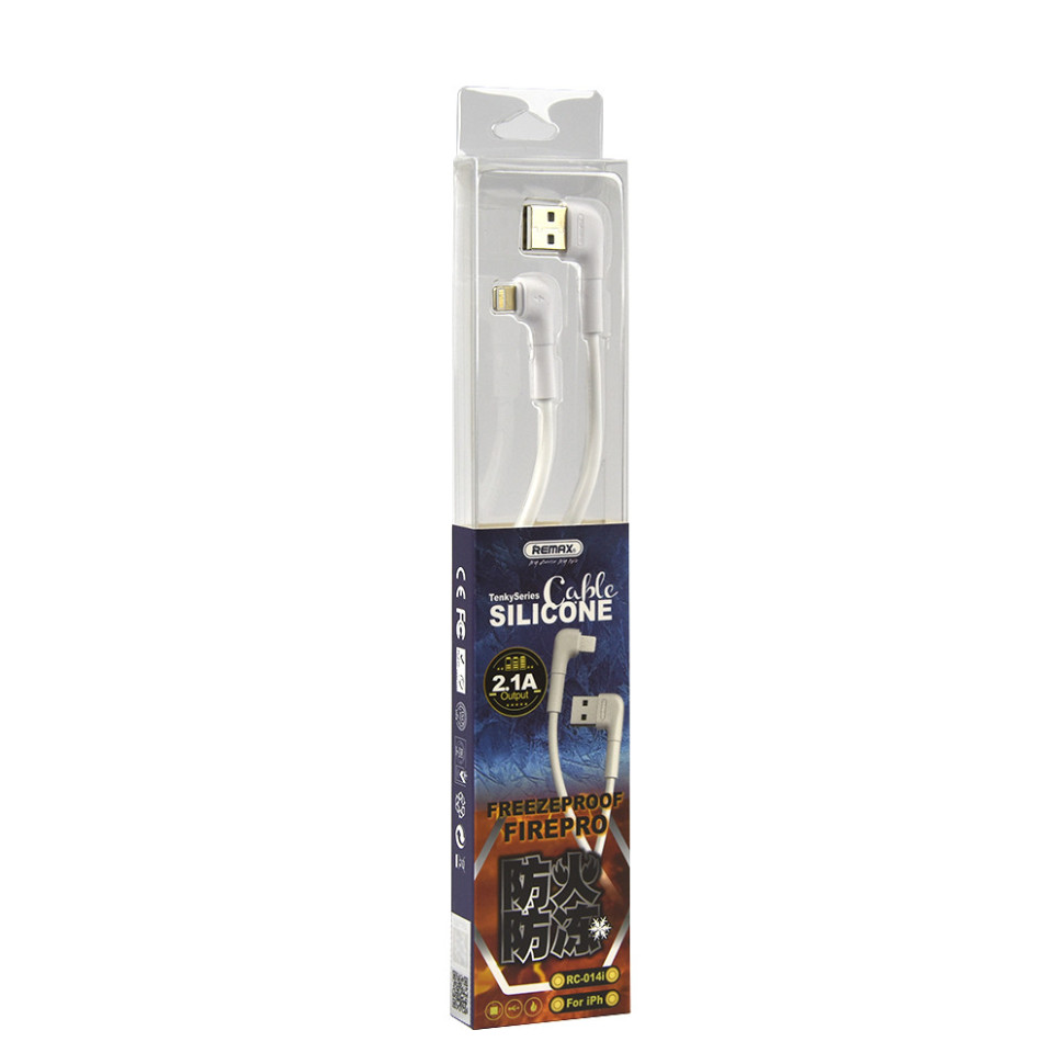 Кабель USB Remax RC-014i Tenky Lightning Бiлий