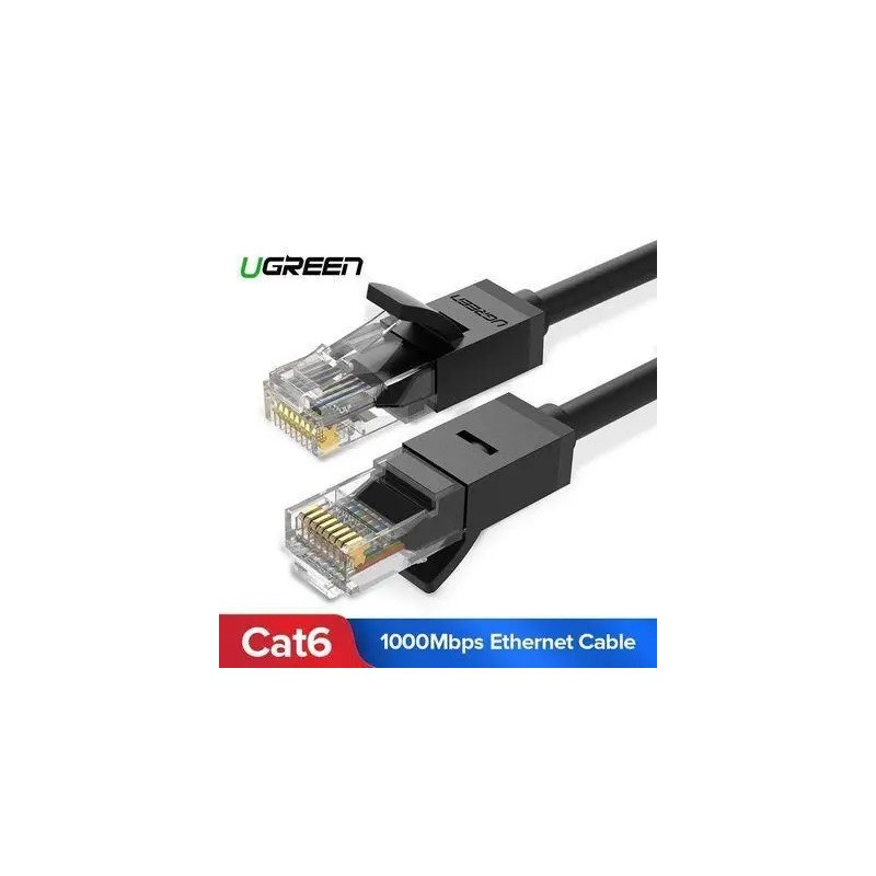 Мережевий кабель UGREEN NW102 Cat 6 U/UTP Lan Cable 10m (Black)(UGR-20164) (UGR-20164)