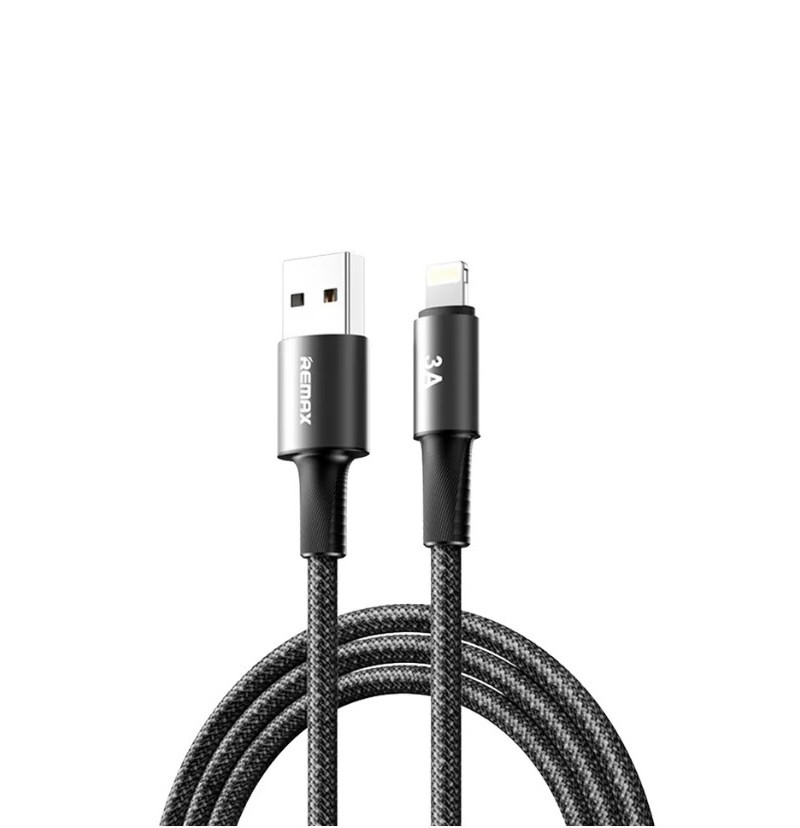 Кабель REMAX WindSpeed Series Fast charging aluminum alloy braided data cable CB25  (A-L)  3A - Black 1.2M (6954851247692)