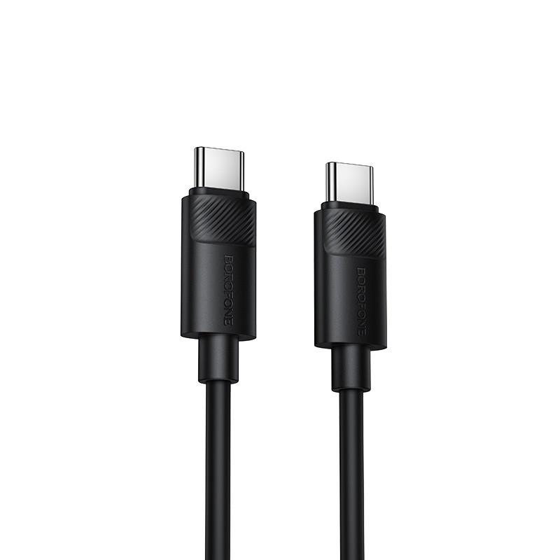 Кабель BOROFONE BX123 Leya 60W silicone charging data cable C to C Black (6941991124235)