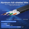 Мережевий кабель Vention Flat Cat.7 Patch Cable 1M Black (ICABF) (ICABF)