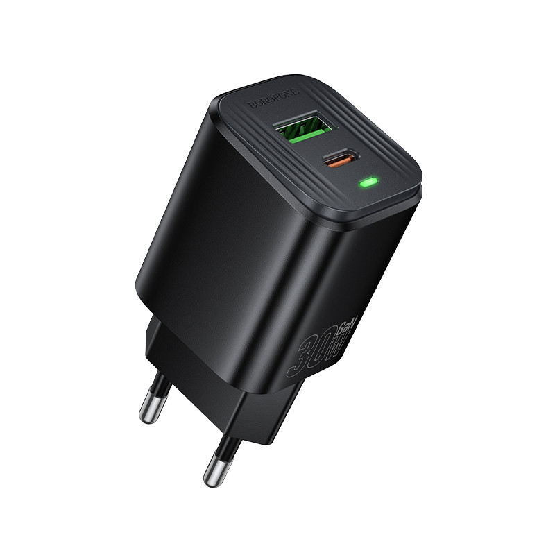 Мережевий зарядний пристрій BOROFONE BAS85A Star PD30W+QC3.0 charger (EU) Black (6941991126840)