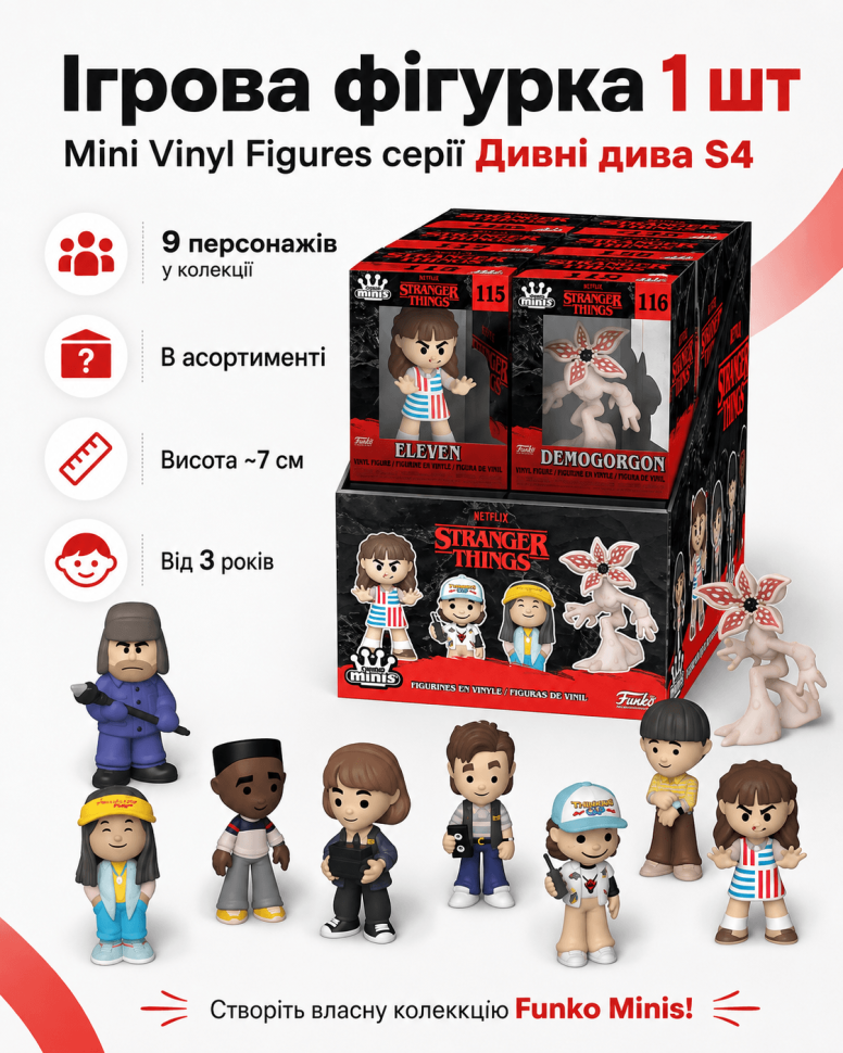 Ігрова фігурка 1 шт Mini Vinyl Figures серії Дивні дива S4