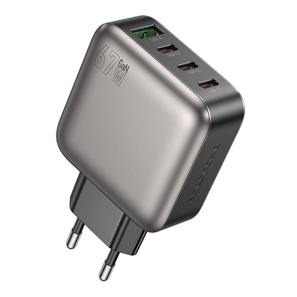 Сетевое Зарядное Устройство Borofone BAS57A 3USB-C/1USB PD/QC 67W GAN Цвет Черное