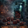 Набір кубиків Runic Black & Red Dice Set (7 шт кубиків) (Q-Workshop)