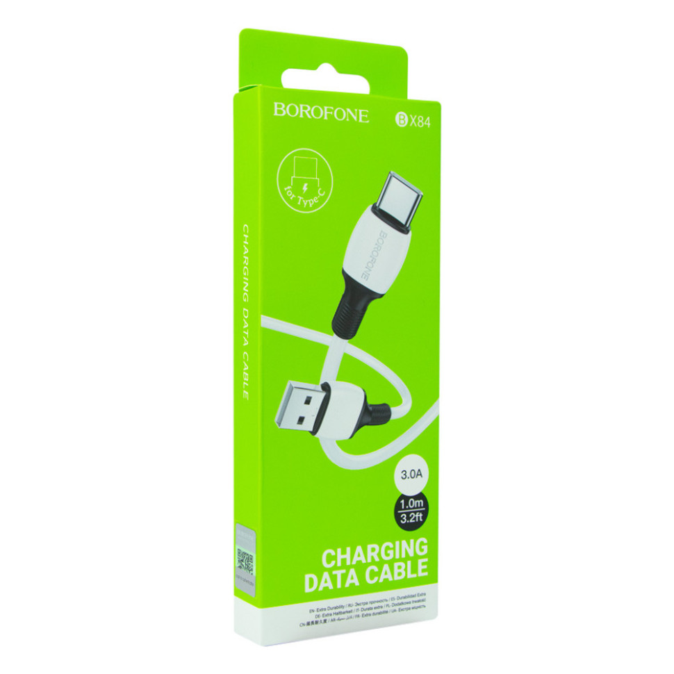 Кабель USB Borofone BX84 Type-C 3A Чорний Кабель USB Borofone BX84 Type-C 3A Чорний