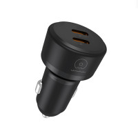 Автомобільний зарядний пристрій WUW-C243 PD20W+ PD20W White (WUW-C243W)