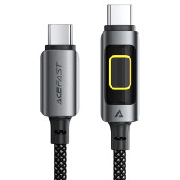 Кабель ACEFAST C21-03, Type-C to Type-C, 60W, 1.2m, Nylon, Aluminum Alloy connectors, Black (6974316284666)