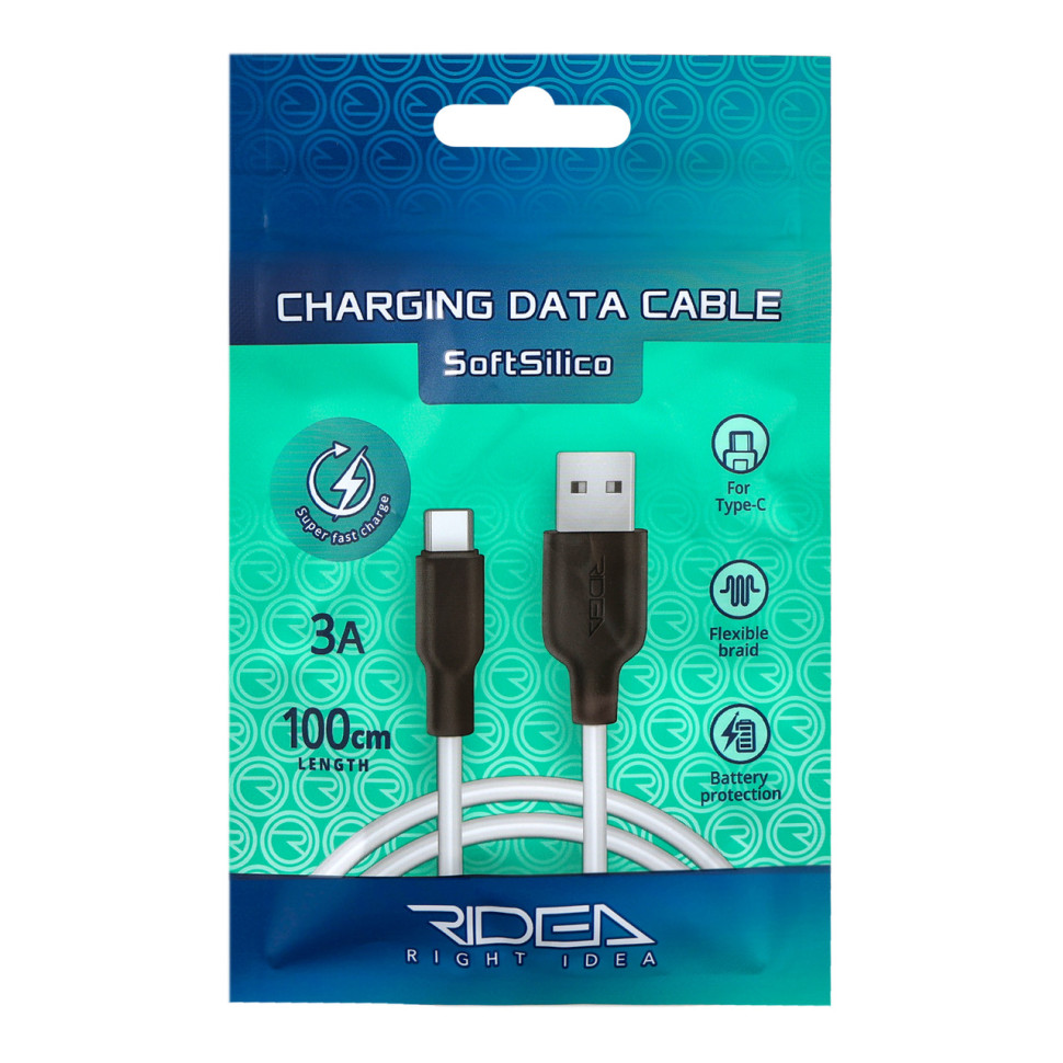 Кабель USB Ridea RC-M124 Soft Silico Type-C 3A Чорний