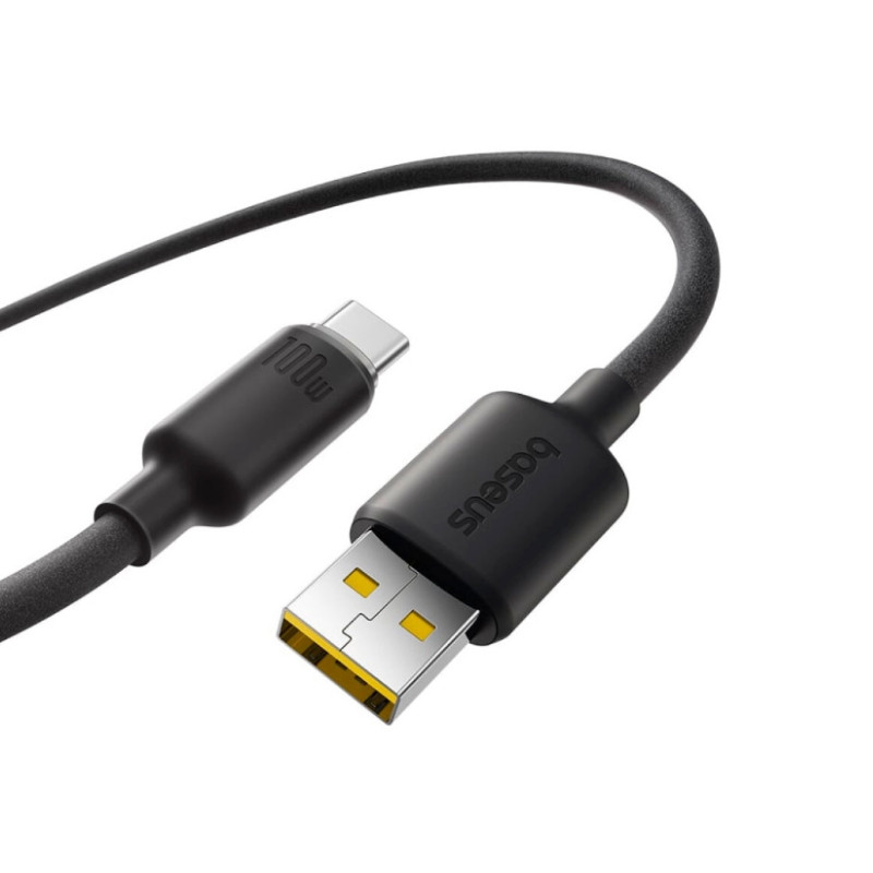 Кабель Baseus Foamed Silicone Fast Charging Data Cable USB to Type-C 100W Comic 1m Black (E0426800)