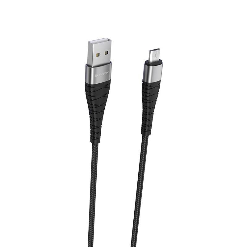 Кабель BOROFONE BX32 USB to Micro 2.4A, 1m, nylon, aluminum+TPE connectors, Black (6931474710437) Кабель BOROFONE BX32 USB to Micro 2.4A, 1m, nylon, aluminum+TPE connectors, Black (6931474710437)