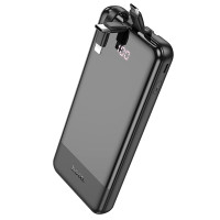 Зовнішній акумулятор HOCO J114 Charger power bank with cable and digital display(10000mAh) Black (6942007601856)