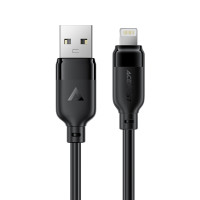 Кабель ACEFAST C16-06, USB to iP, 2.4A, 2m, TPE, TPU connectors, Black (6974316286271)