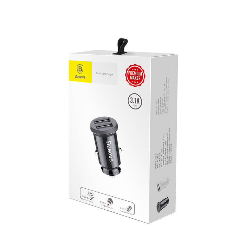 Автомобільний зарядний пристрій Baseus Grain Car Charger 3.1A Black (CCALL-ML01) Автомобільний зарядний пристрій Baseus Grain Car Charger 3.1A Black (CCALL-ML01)