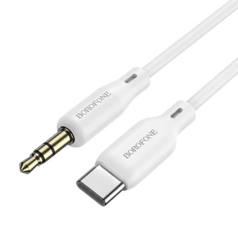 Аудіокабель BOROFONE BL18 Type-C silicone digital audio conversion cable White (6941991101076)
