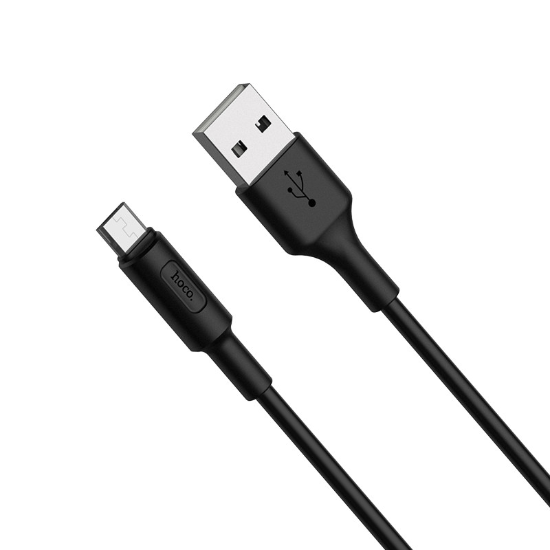 Кабель HOCO X25 USB to Micro 2A, 1m, PVC, PVC connectors, Black (6957531080121)
