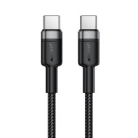 Кабель ACEFAST C22-03, Type-C to Type-C, 60W, 3A, 1.2m, Nylon Braid, Aluminum Alloy + TPE connectors, Black (6974316285137)