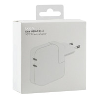 Мережевий Зарядний Пристрій For IP 2USB-C PD25W+PD25W Total 50W 1:1 Бiлий
