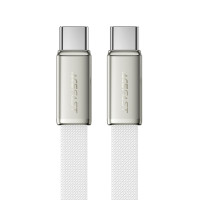 Кабель ACEFAST C24-03, Type-C to Type-C, 60W, 3A, 1.2m, Braided wire, Zinc alloy + TPE connectors, White (6974316286257)