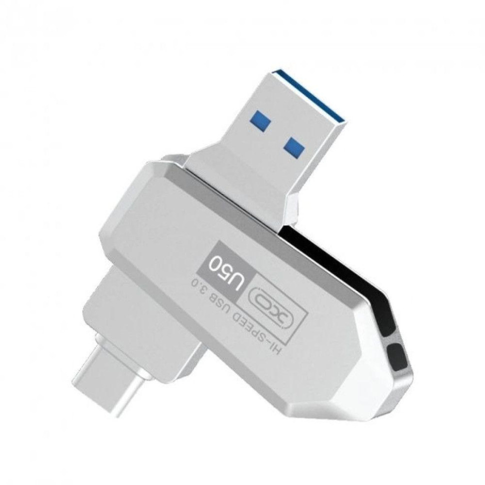 USB флэш-накопитель XO U50 USB3.0+Type C 128GB Цвет Стальной