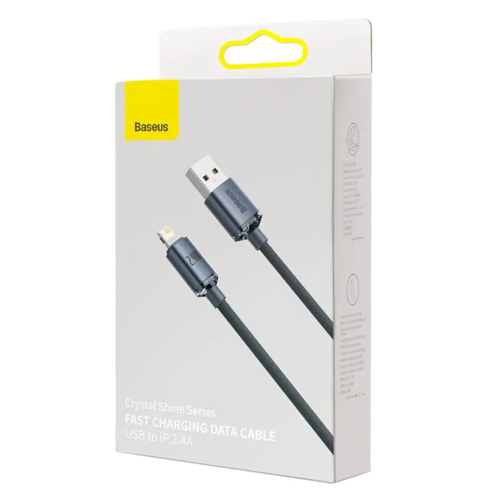 Кабель Baseus Crystal Shine Series Fast Charging Data Cable USB to iP 2.4A 1.2m Black (CAJY000001) Кабель Baseus Crystal Shine Series Fast Charging Data Cable USB to iP 2.4A 1.2m Black (CAJY000001)