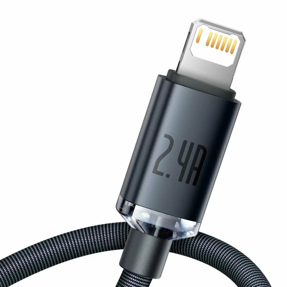 Кабель Baseus Crystal Shine Series Fast Charging Data Cable USB to iP 2.4A 1.2m Black (CAJY000001) Кабель Baseus Crystal Shine Series Fast Charging Data Cable USB to iP 2.4A 1.2m Black (CAJY000001)