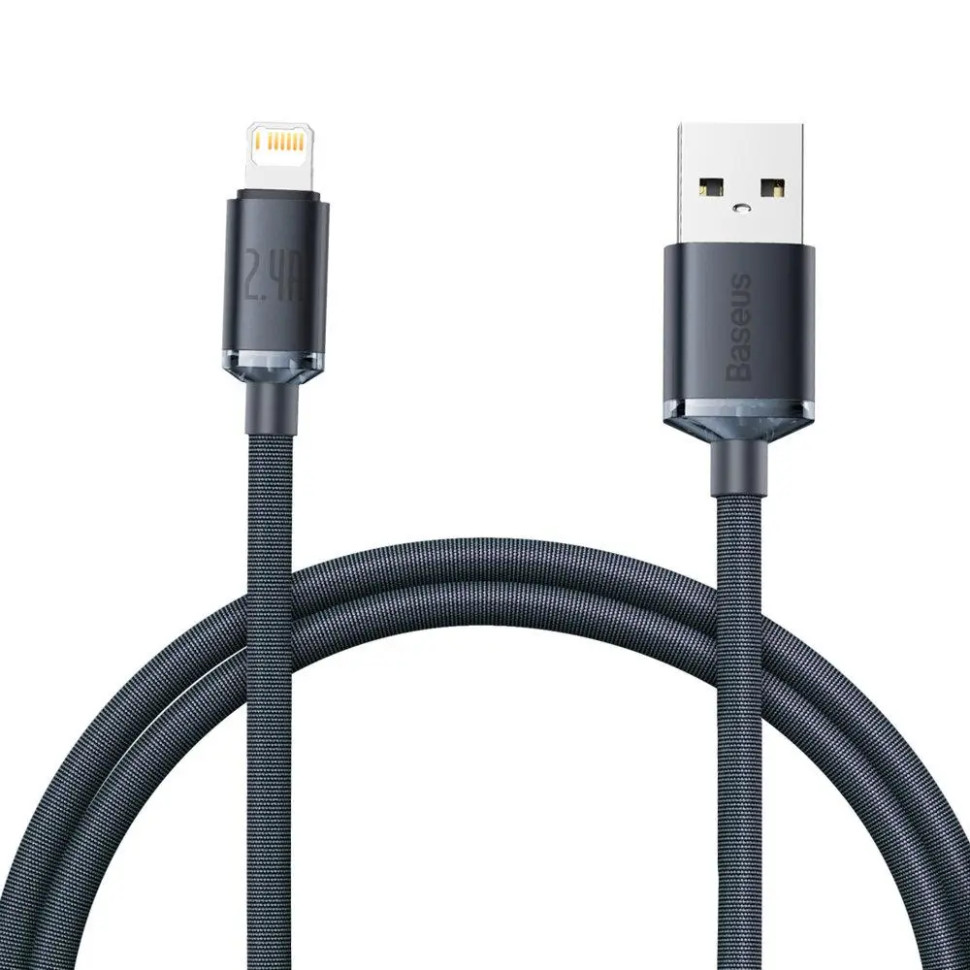 Кабель Baseus Crystal Shine Series Fast Charging Data Cable USB to iP 2.4A 1.2m Black (CAJY000001) Кабель Baseus Crystal Shine Series Fast Charging Data Cable USB to iP 2.4A 1.2m Black (CAJY000001)