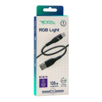 Кабель USB Ridea RC-RL15 RGB Light Type-C 3A 1.2m Чорний