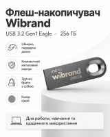 Флеш-накопичувач Wibrand USB 3.2 Gen1 Eagle 256GB Grey (WI3.2/EA256U10G)