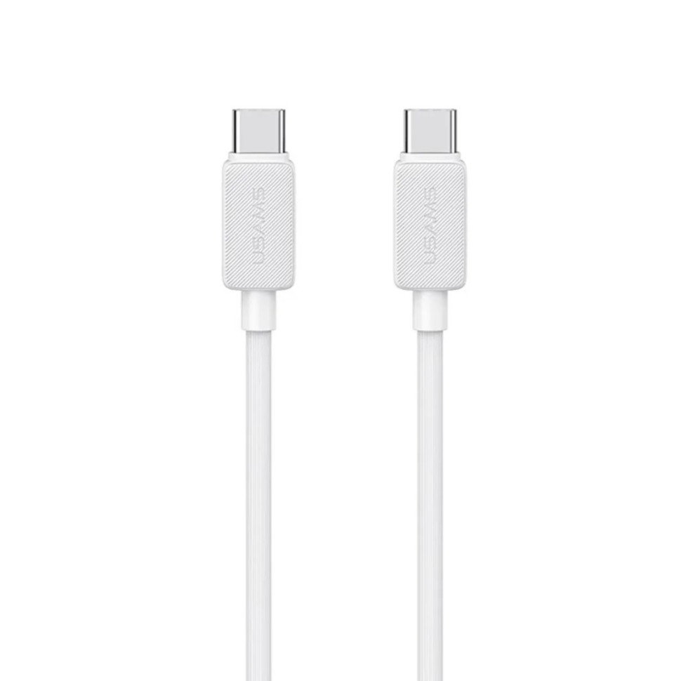 Кабель Usams US-SJ691 60W Striped Data Cable Type-C To Type-C-KY Series 1M white (SJ691USB02)