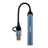 USB Hub LDNIO DS-64U USB-A+Type-C To USB3.0*1+USB2.0*3 Сiрий