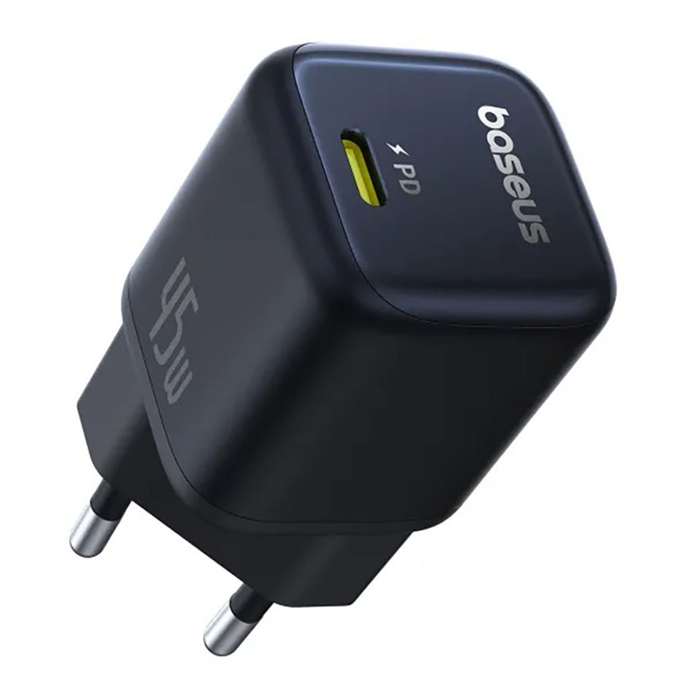 Мережевий зарядний пристрій Baseus PicoGo GaN (Type-C 45W) (колір чорний)