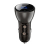 Автомобільний зарядний пристрій ACEFAST B10 metal car charger 60W (USB-C + USB-C) with digital display Black (6974316282358)