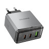 Мережевий зарядний пристрій BOROFONE BN22 Lena PD65W(2C1A) charger(EU) Metal Gray (6941991114601) Мережевий зарядний пристрій BOROFONE BN22 Lena PD65W(2C1A) charger(EU) Metal Gray (6941991114601)