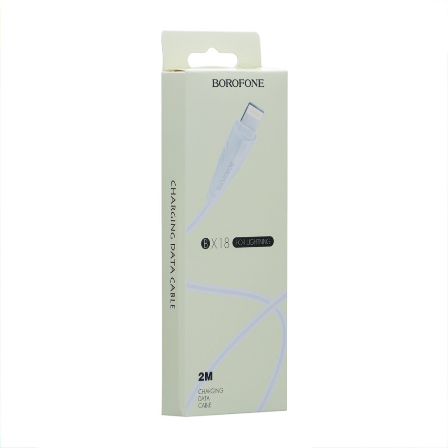 Кабель USB Borofone BX18 Lightning 2m Білий