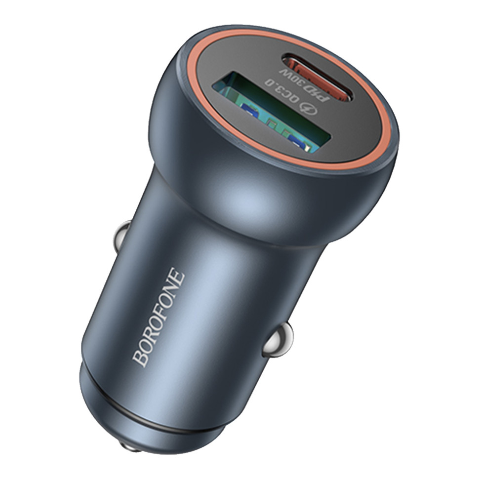 Автомобильное Зарядное Устройство Borofone BZ32A 1USB/1USB-C QC/PD30W Серый