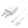 Мережевий зарядний пристрій з кабелем HOCO C73A Glorious dual port charger set (iP)(EU) White (6931474713056) Мережевий зарядний пристрій з кабелем HOCO C73A Glorious dual port charger set (iP)(EU) White (6931474713056)