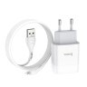 Мережевий зарядний пристрій з кабелем HOCO C73A Glorious dual port charger set (iP)(EU) White (6931474713056) Мережевий зарядний пристрій з кабелем HOCO C73A Glorious dual port charger set (iP)(EU) White (6931474713056)