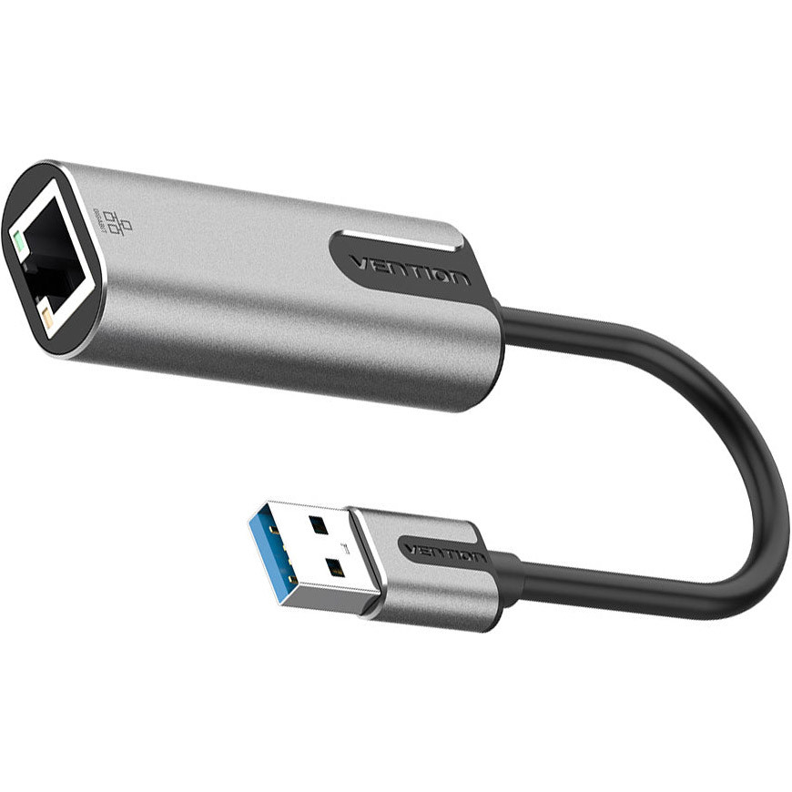 Адаптер Vention USB 3.0-A to Gigabit Ethernet Adapter Gray 0.15M Aluminum Alloy Type (CEWHB) (CEWHB) Адаптер Vention USB 3.0-A to Gigabit Ethernet Adapter Gray 0.15M Aluminum Alloy Type (CEWHB) (CEWHB)