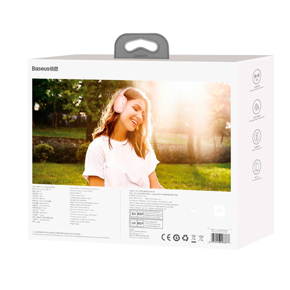 Бездротові навушники Baseus Encok Wireless headphone D02 Pro Pink (NGTD010304)