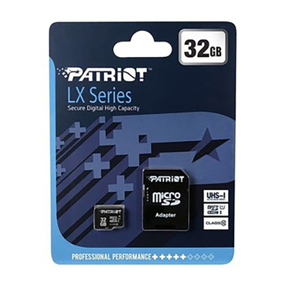 Карта пам'яті microSDHC (UHS-1) Patriot LX Series 32Gb class 10 (adapter SD) (PSF32GMCSDHC10) Карта пам'яті microSDHC (UHS-1) Patriot LX Series 32Gb class 10 (adapter SD) (PSF32GMCSDHC10)