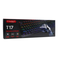 Клавіатура TWolf T17 LED Blue Switch М'ята упаковка Чорний