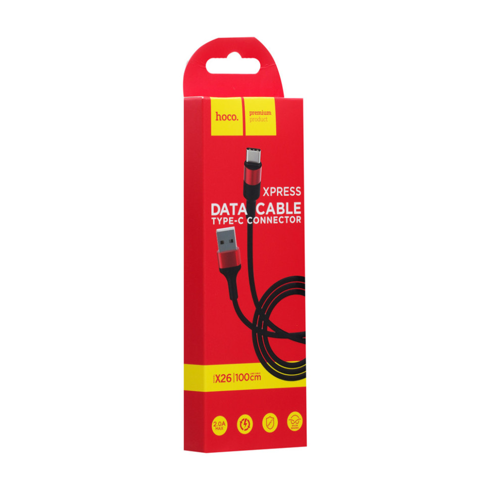 Кабель USB Hoco X26 Xpress Charging Micro Чорно-Червоний Кабель USB Hoco X26 Xpress Charging Micro Чорно-Червоний