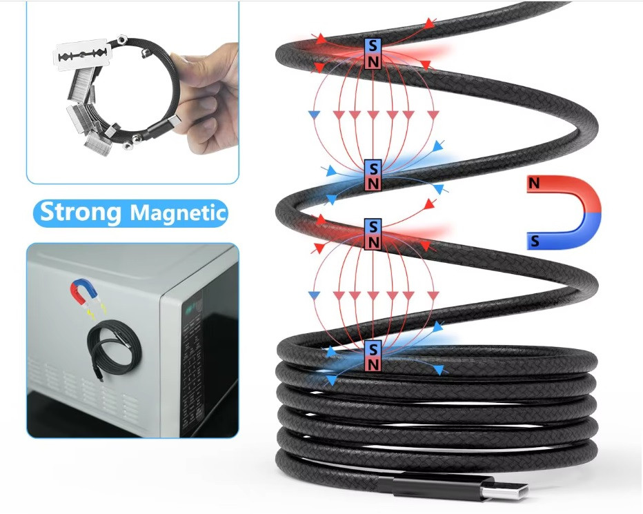 Кабель NN SN3 Magnetic Usb lightning 1m 100W black (NNSN3) Кабель NN SN3 Magnetic Usb lightning 1m 100W black (NNSN3)
