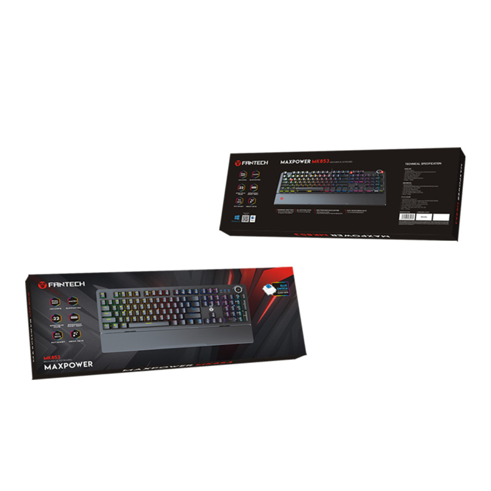 Клавіатура Ігрова FANTECH Max Power MK853V2 Blue Switch Чорный