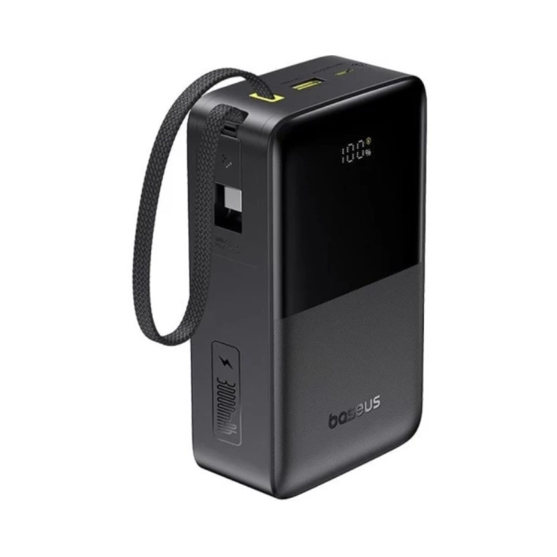 Зовнішній акумулятор Baseus EnerFill FC51 Bipow 2 Pro Digital Display Power Bank with Built-in Cable 30000mAh 22.5W Cosmic Black (E0028100)