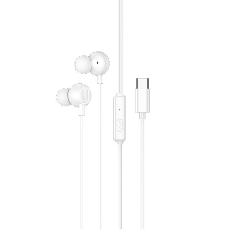 Дротові навушники HOCO M117 Victory universal digital earphones with microphone Type-C White (6942007673242)