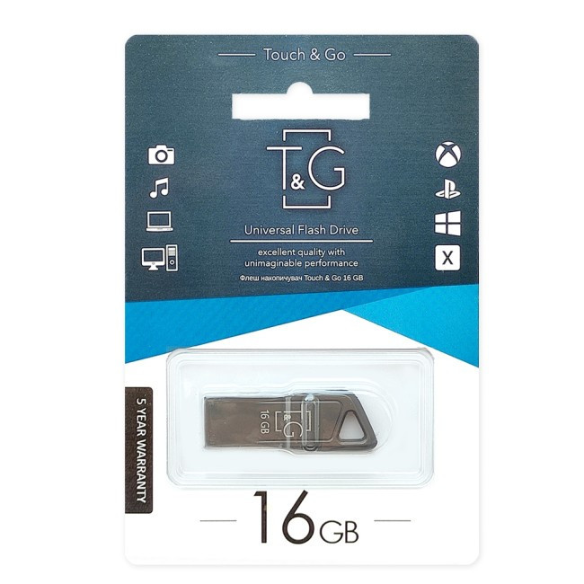 USB флеш-накопичувач T&G 16gb Metal 114 Чорний