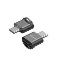 Картридер Vention USB 2.0 Type-C MicroSD Card Reader Gray Zinc Alloy Type (CLMH0)